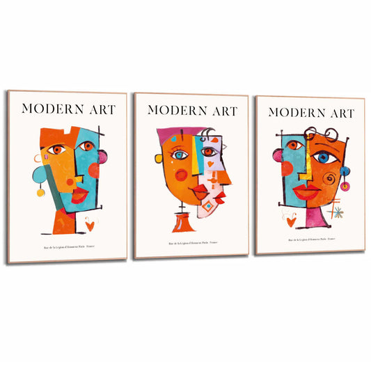 Framed Poster Geometric Portraits 70x50