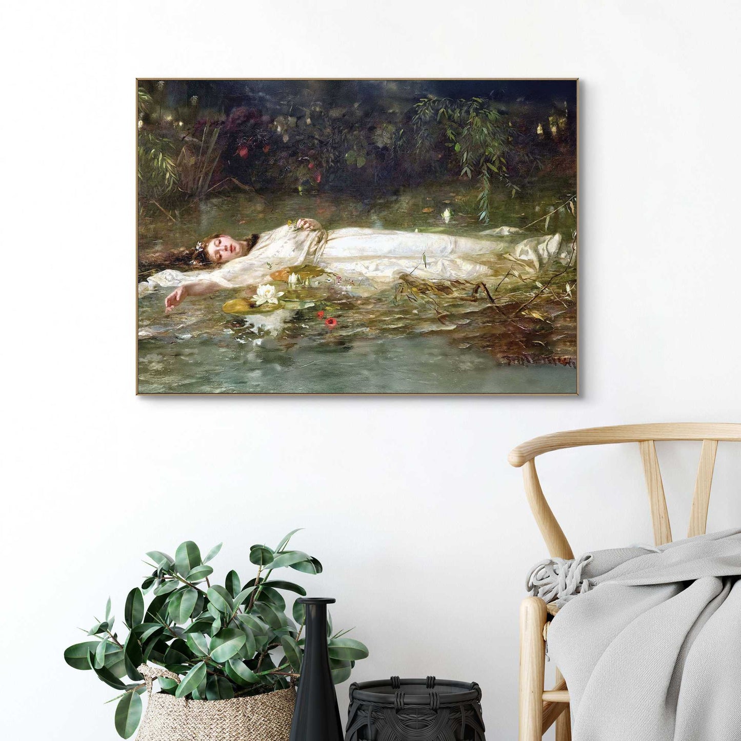 Framed Poster Friedrich Wilhelm Theodor Heyser - Ophelia 50x70