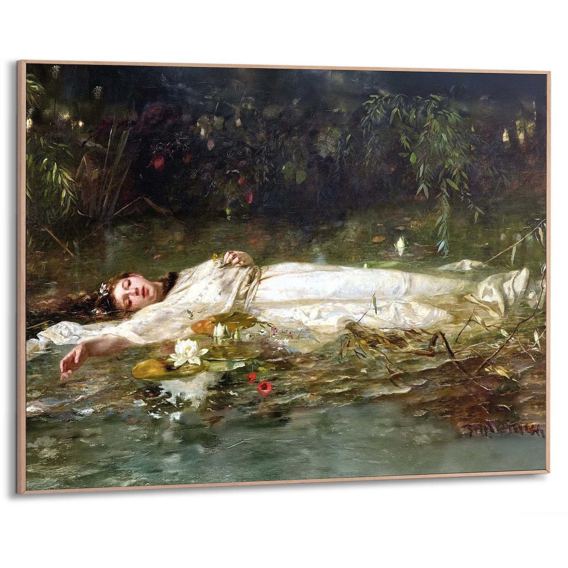 Framed Poster Friedrich Wilhelm Theodor Heyser - Ophelia 50x70