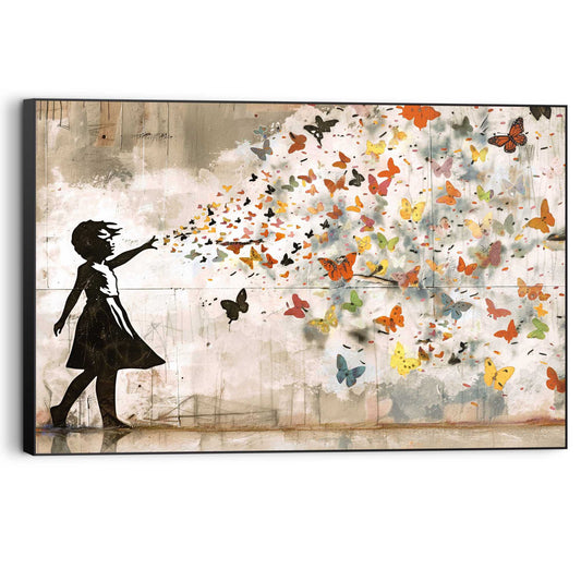 Wall Art Panel Balloon Girl Bright - warm 60x90