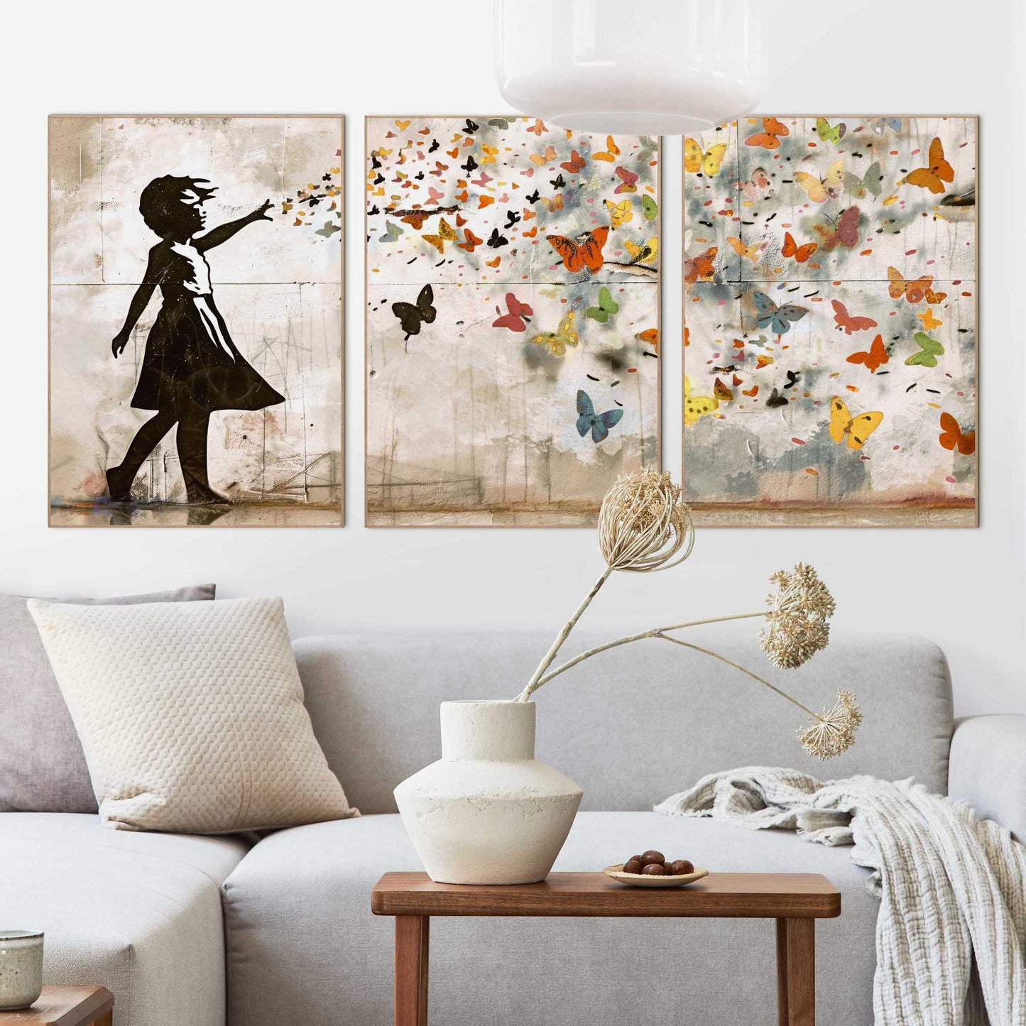 Framed Poster Balloon Girl Bright - warm 70x50