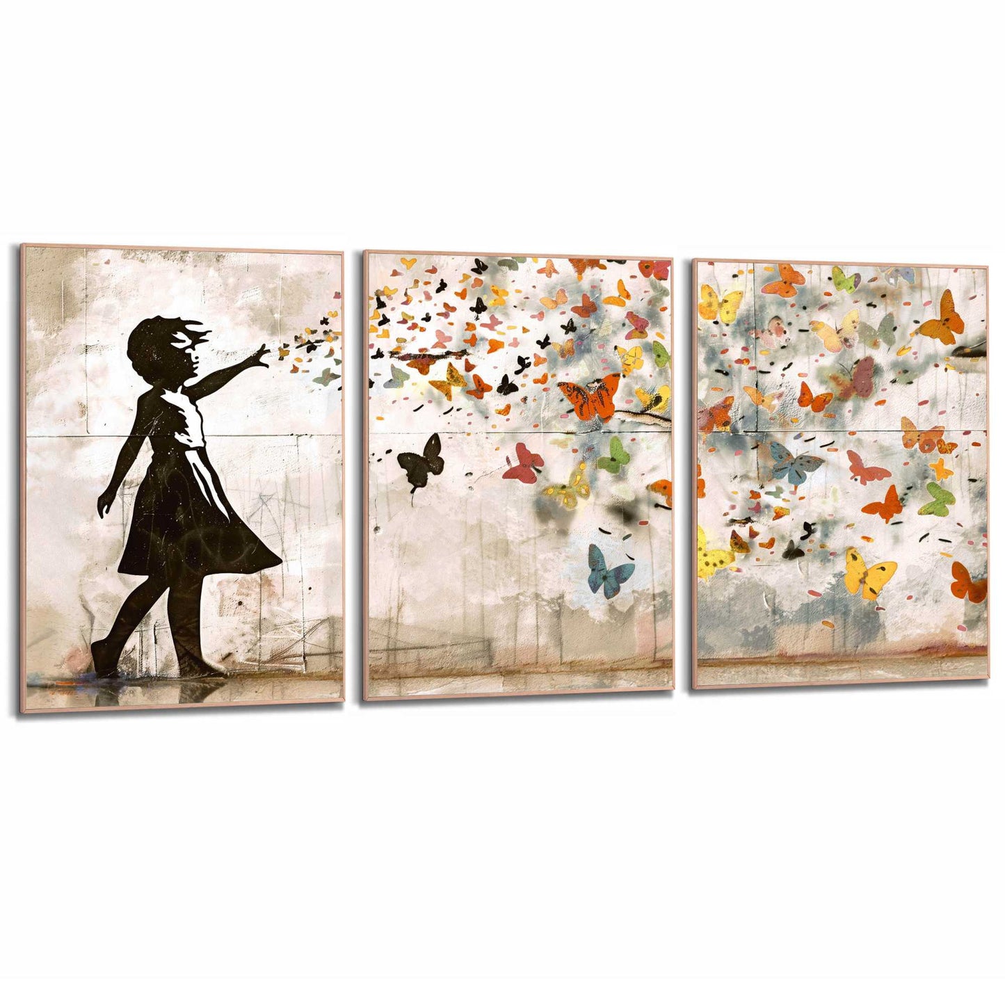 Framed Poster Balloon Girl Bright - warm 70x50