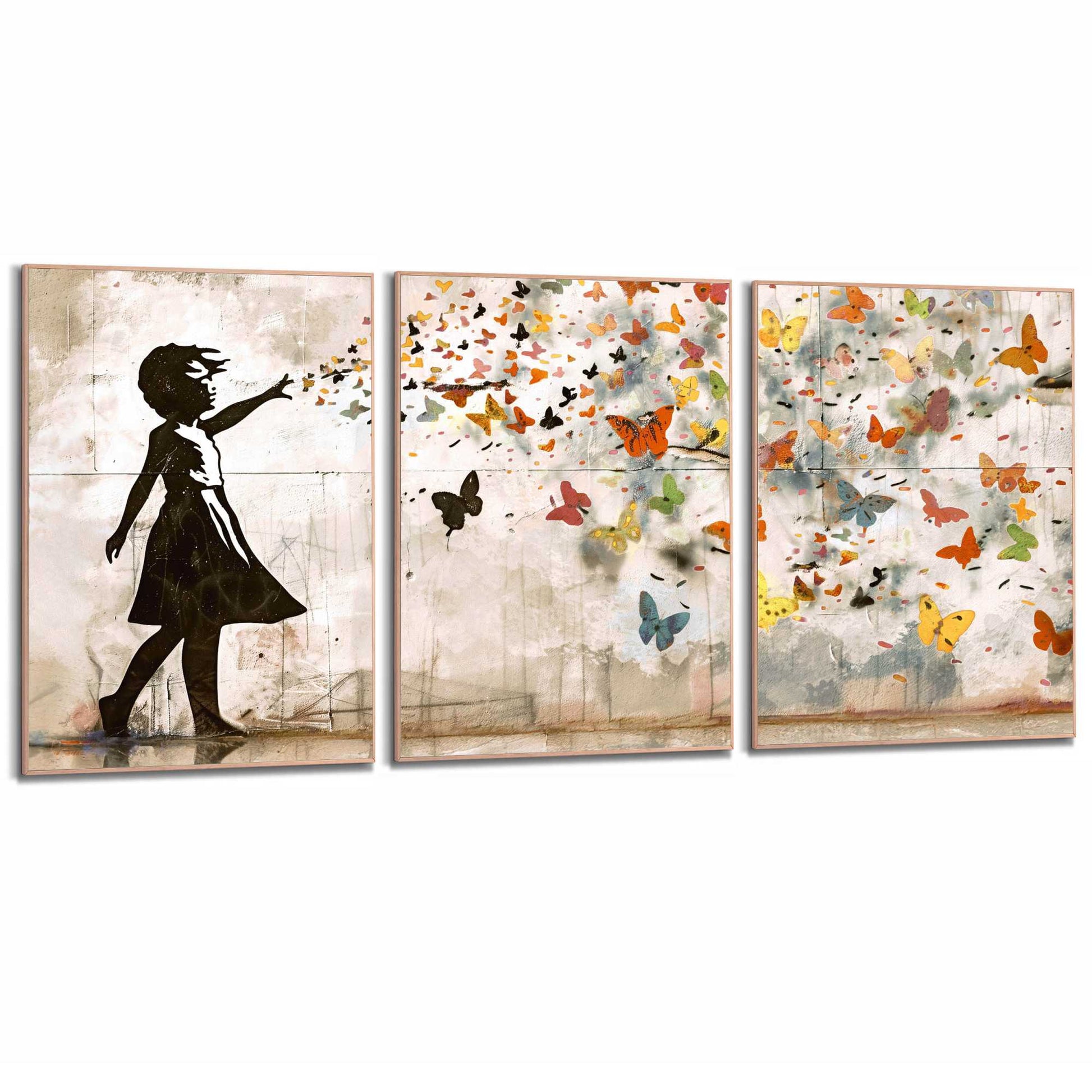 Framed Poster Balloon Girl Bright - warm 70x50