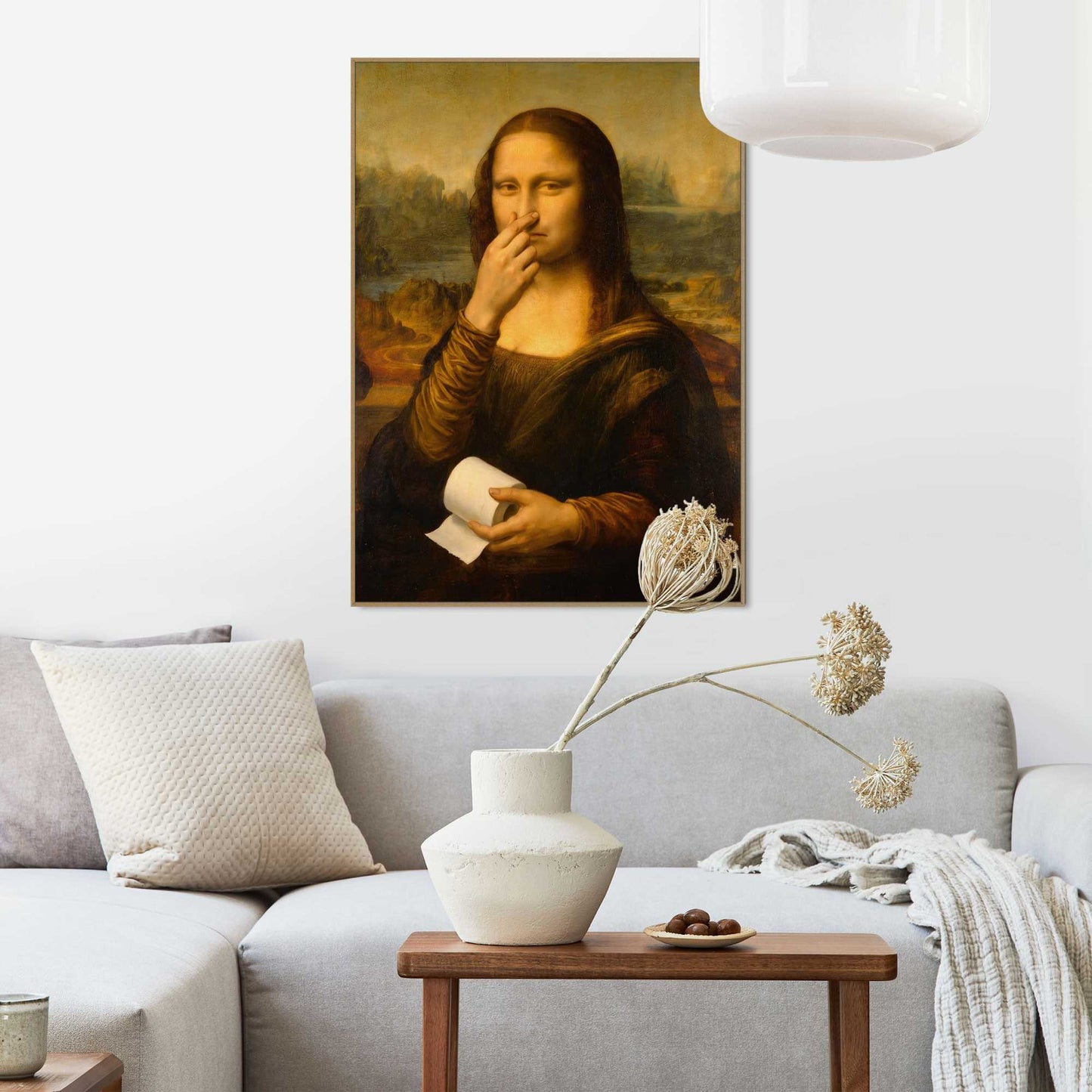 Framed Poster Mona Lisa - Bathroom Break 70x50