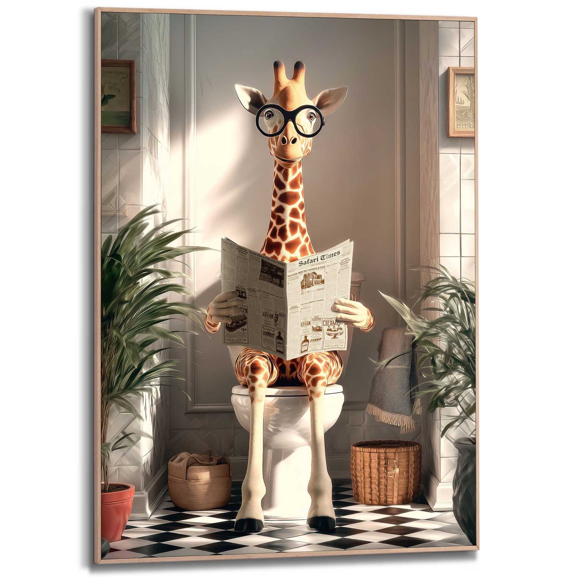Framed Poster Bathroom Read 70x50