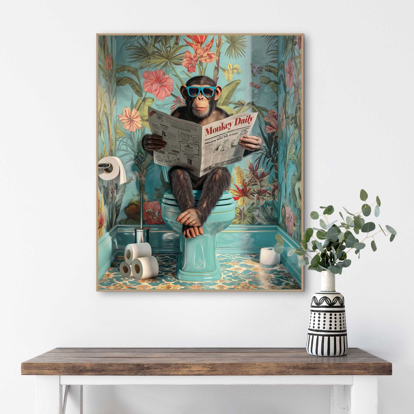 Framed Poster Little Break - Blue 50x40