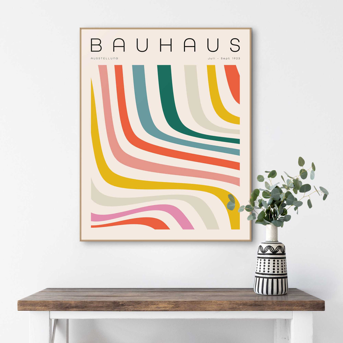 Framed Poster Bauhaus - Colourful Waves 50x40