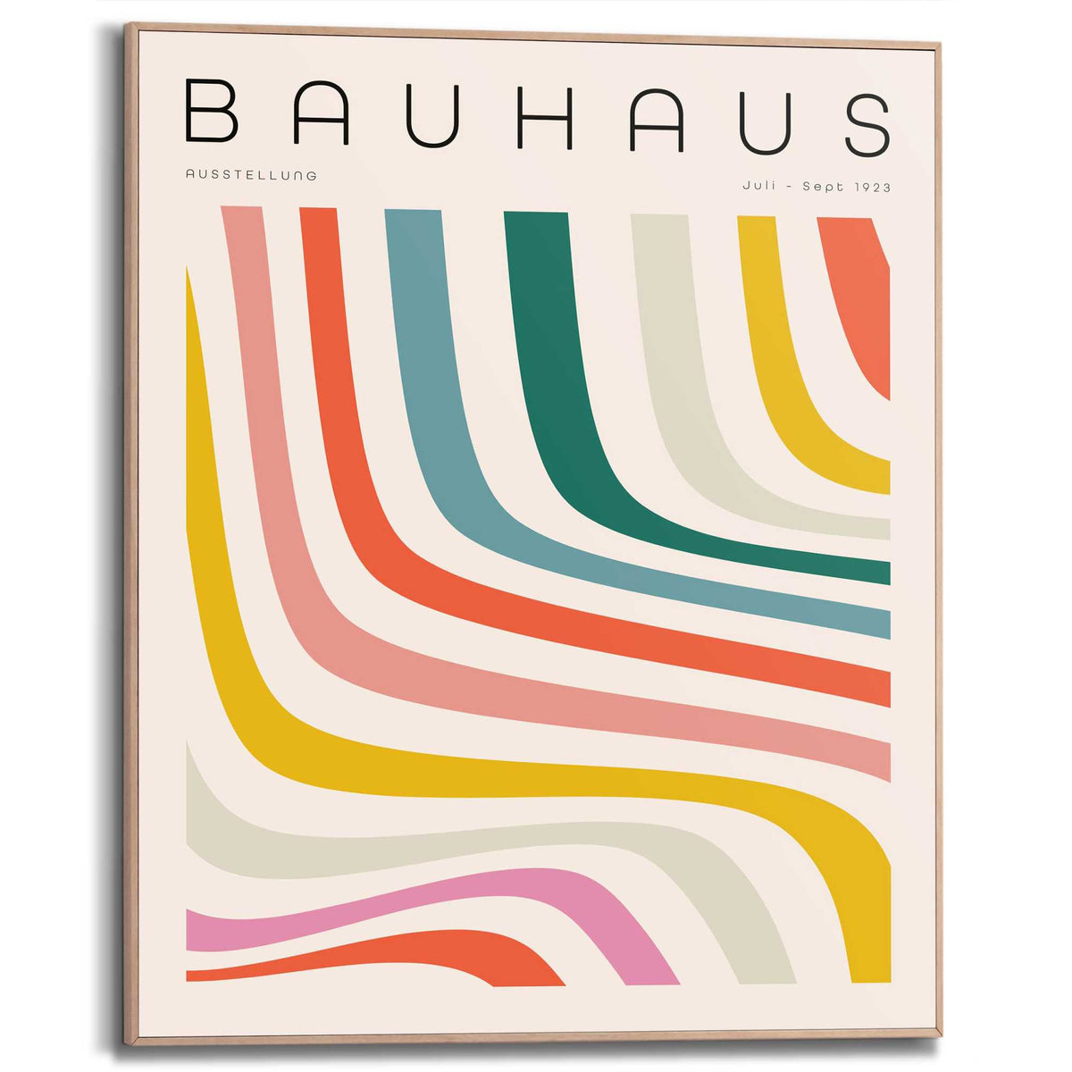 Framed Poster Bauhaus - Colourful Waves 50x40