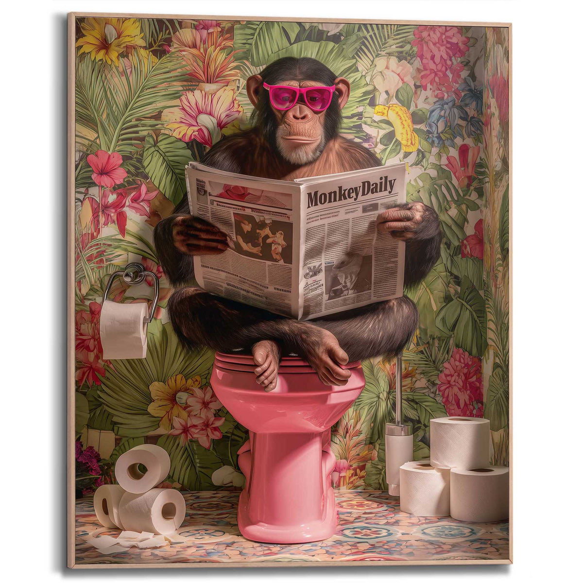 Framed Poster Little Break - Pink 50x40
