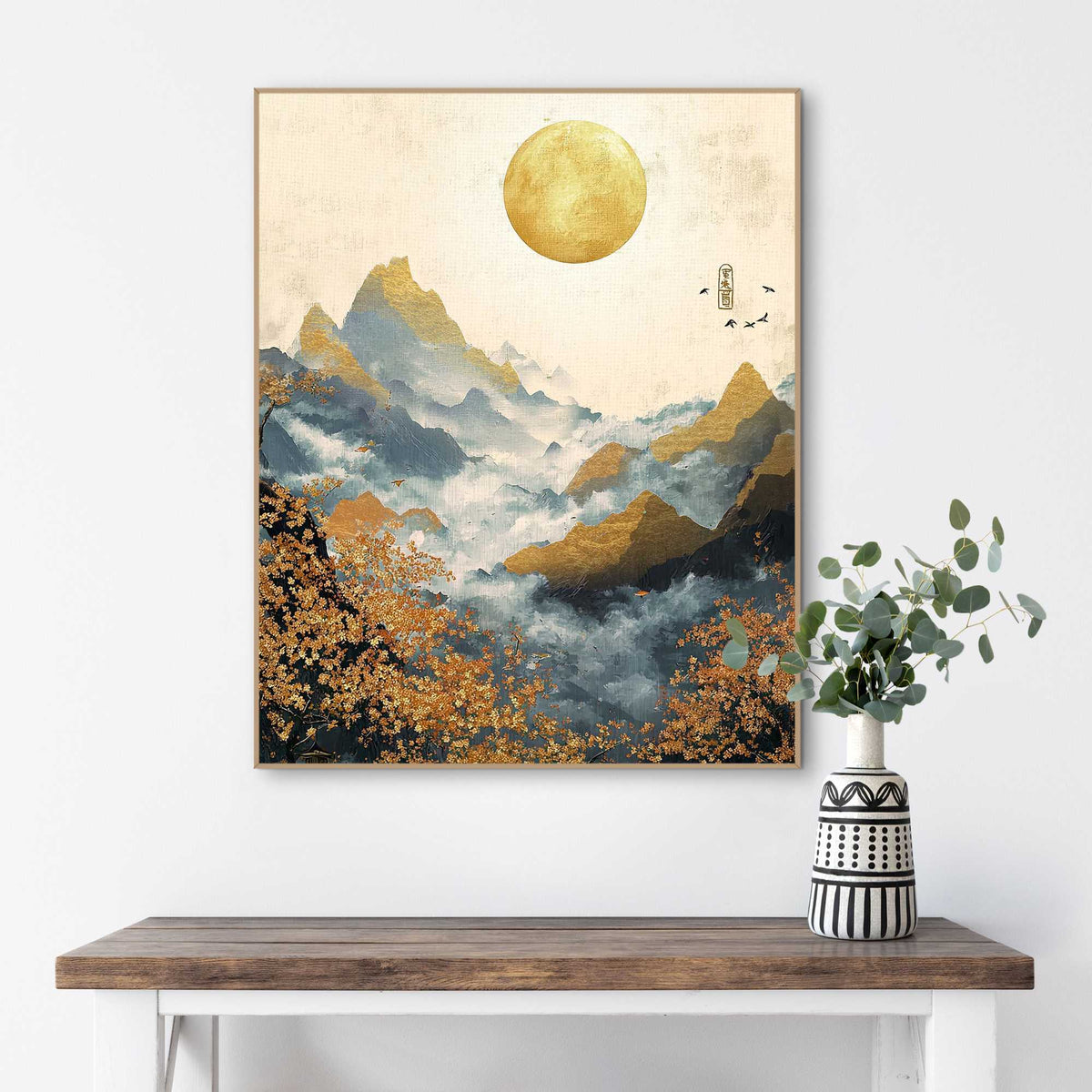 Framed Poster Quiet Mountains 50x40