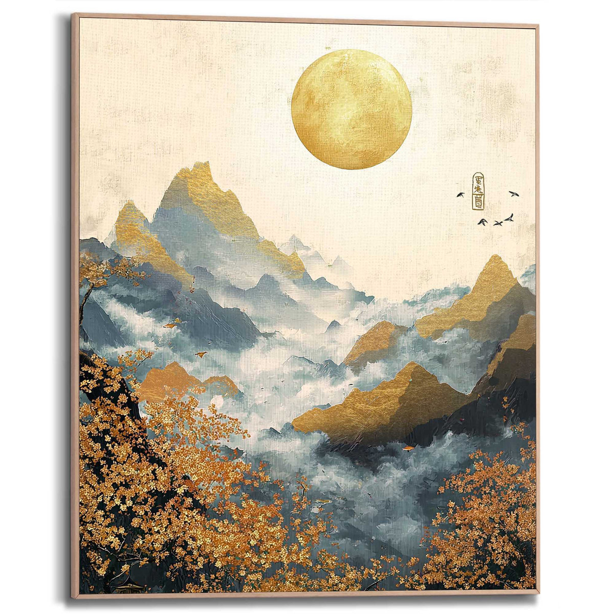 Framed Poster Quiet Mountains 50x40