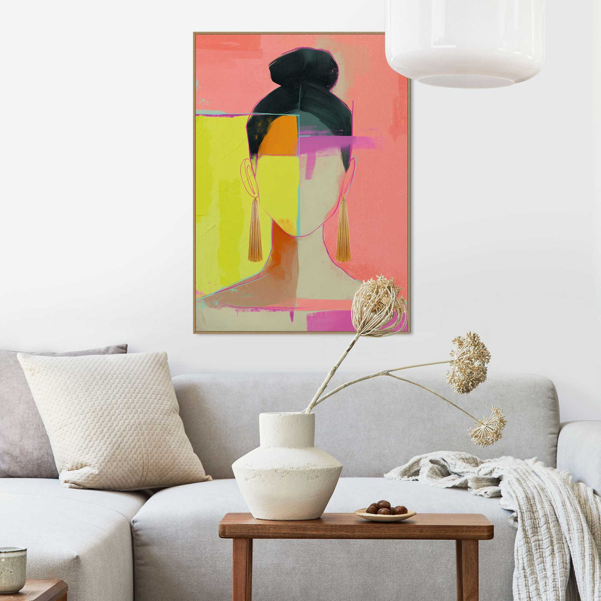 Framed Poster Abstract Lady 70x50