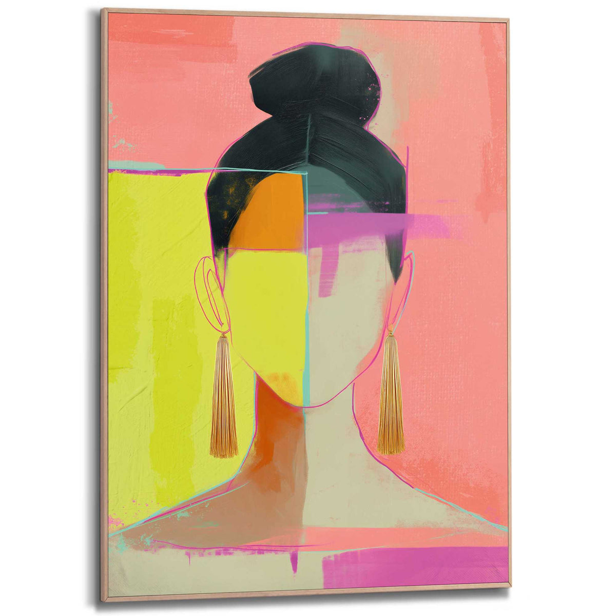 Framed Poster Abstract Lady 70x50