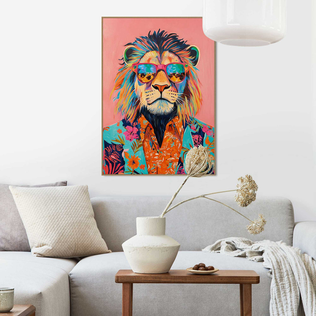 Framed Poster Max Lion 70x50