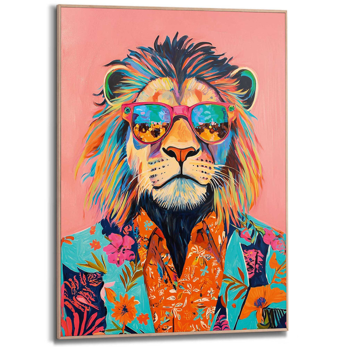 Framed Poster Max Lion 70x50
