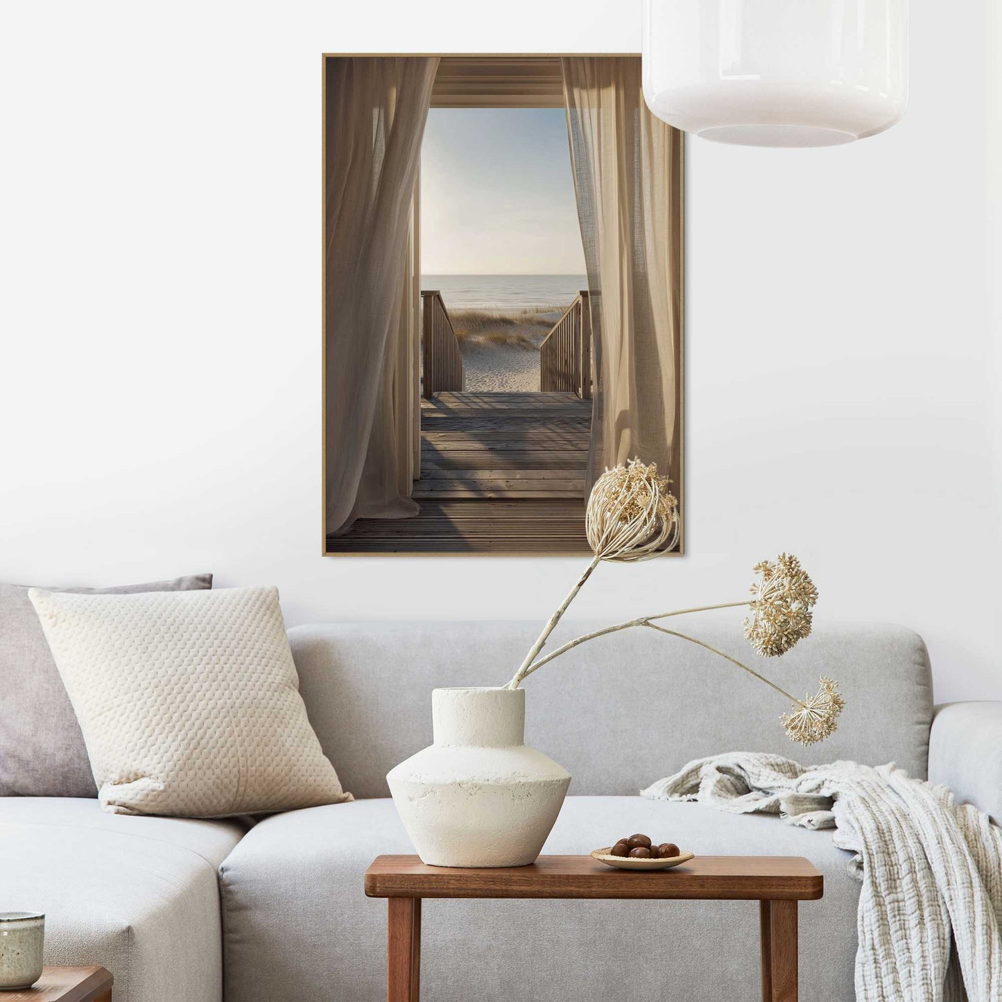 Framed Poster Waving Curtains 70x50