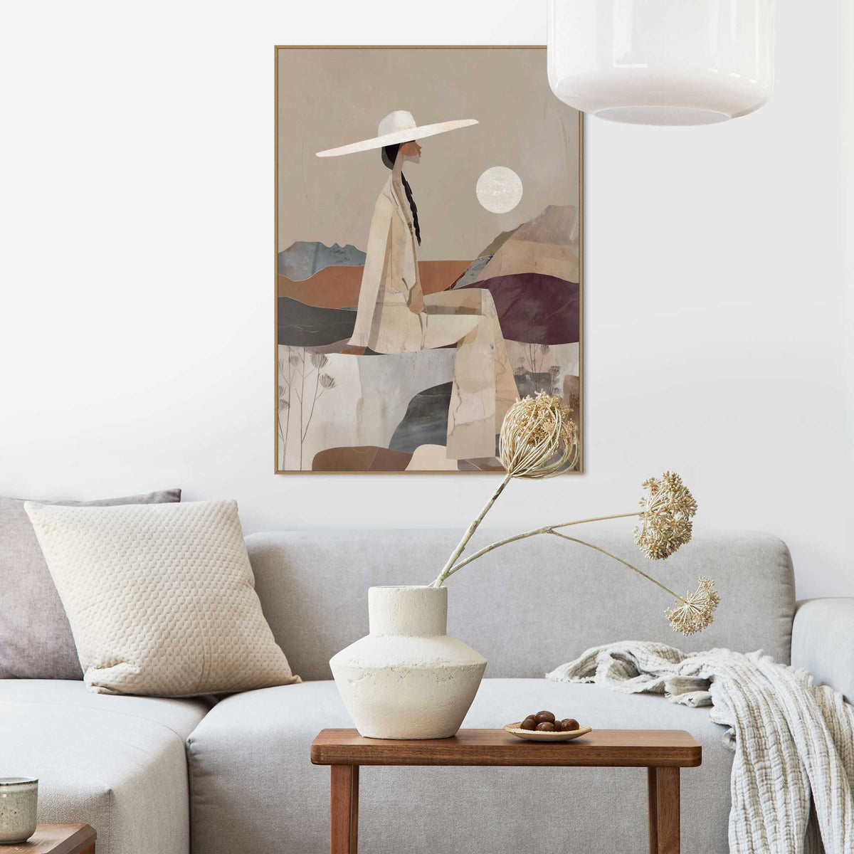 Framed Poster Cowgirl Setting 70x50