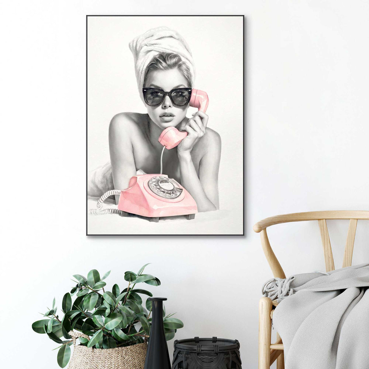 Framed Poster Who's Calling 70x50