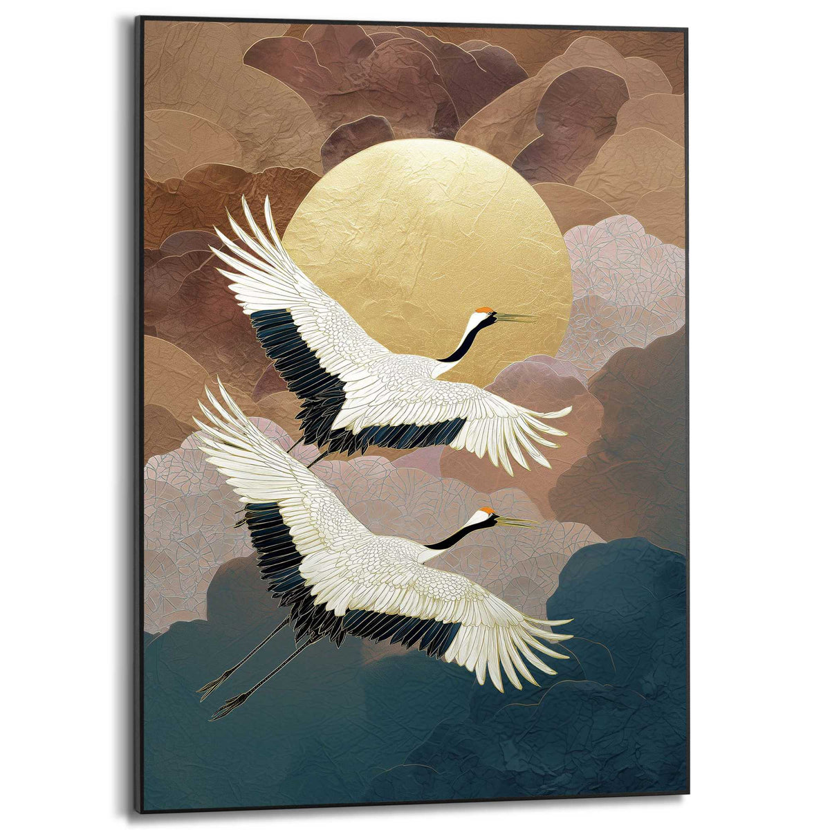 Framed Poster Cranes Flying 70x50
