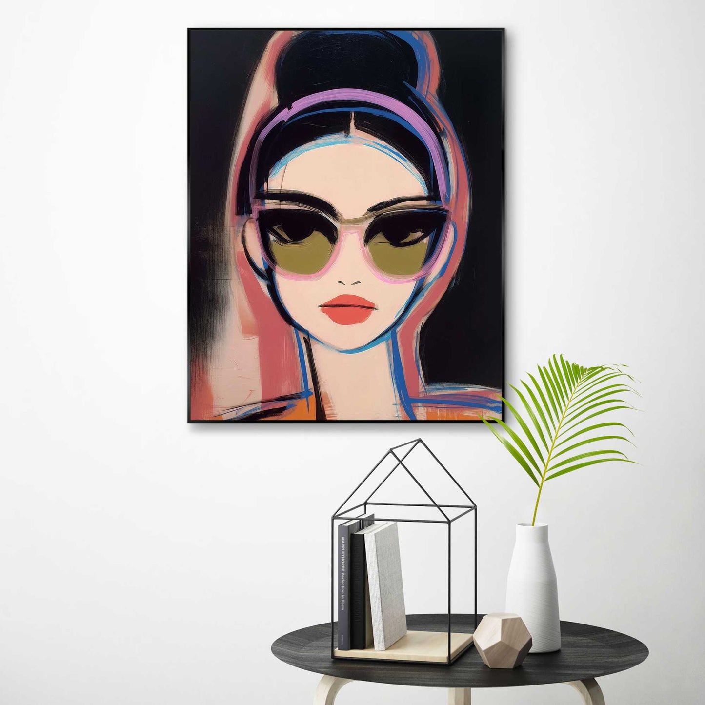 Framed Poster Topknot Lady 50x40