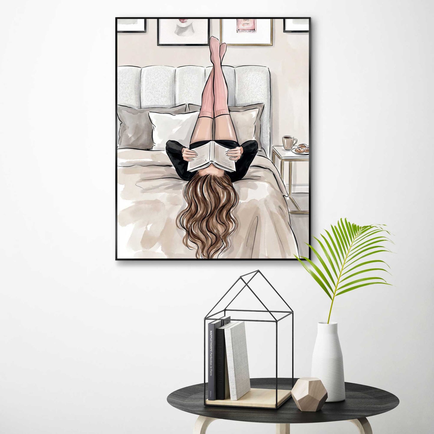 Framed Poster Girl Readings 50x40
