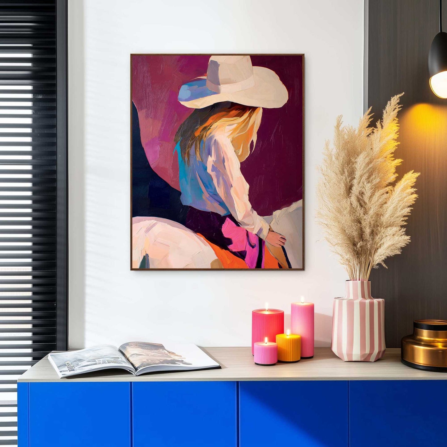 Framed Poster Horse Girl 50x40