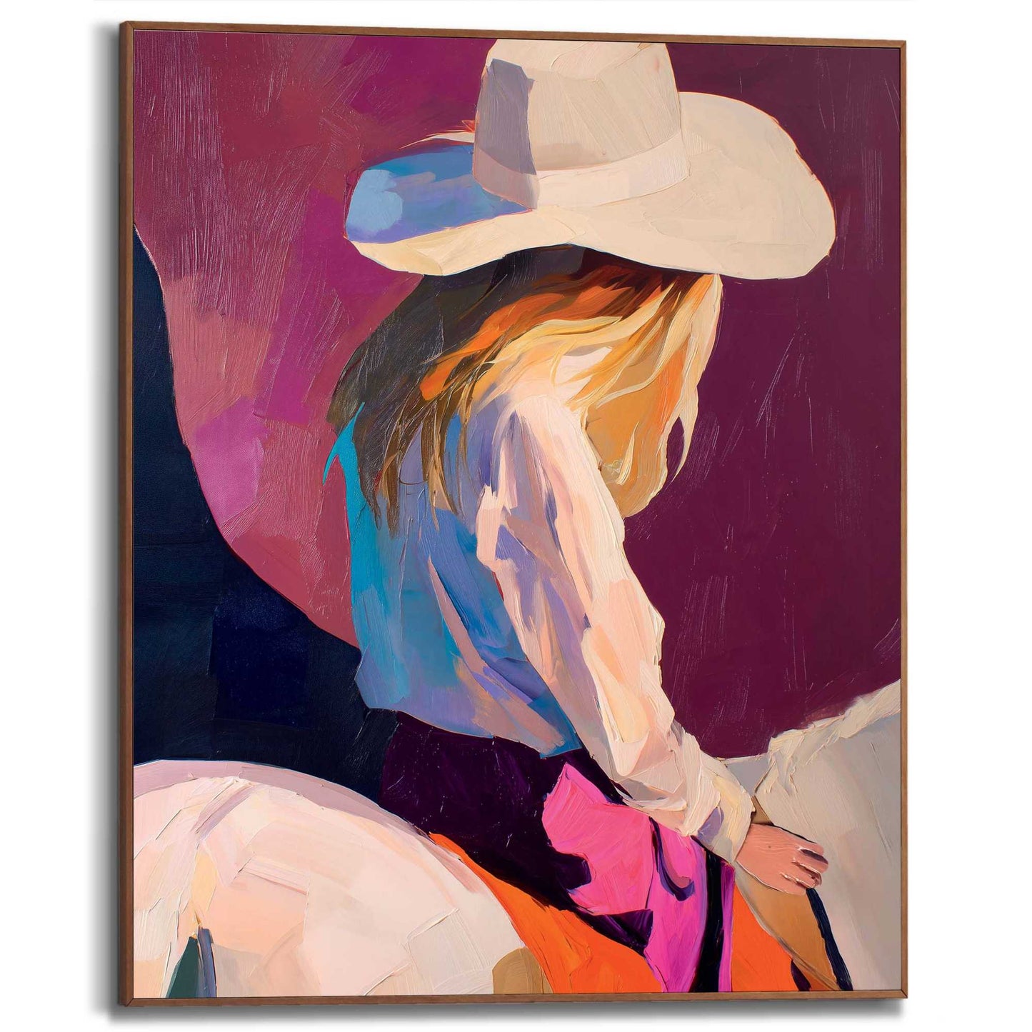 Framed Poster Horse Girl 50x40