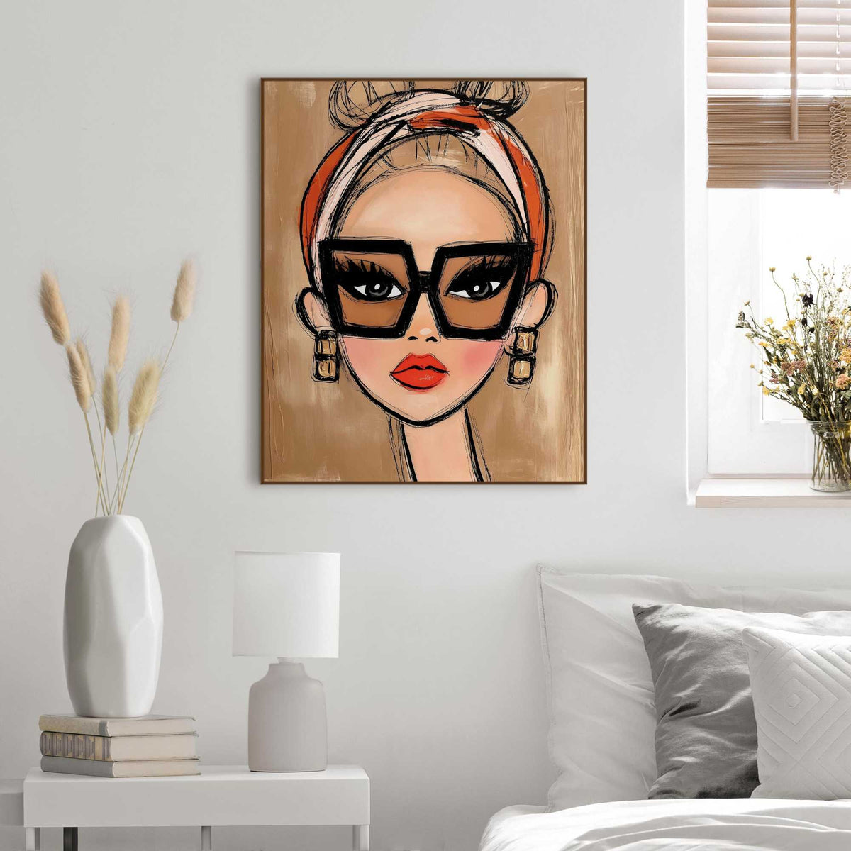 Framed Poster Girl's Face 50x40