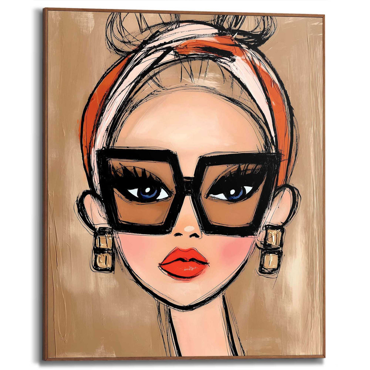 Framed Poster Girl's Face 50x40