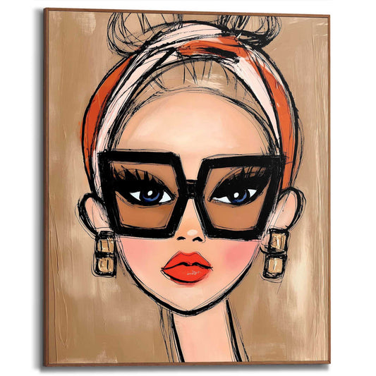 Framed Poster Girl's Face 50x40