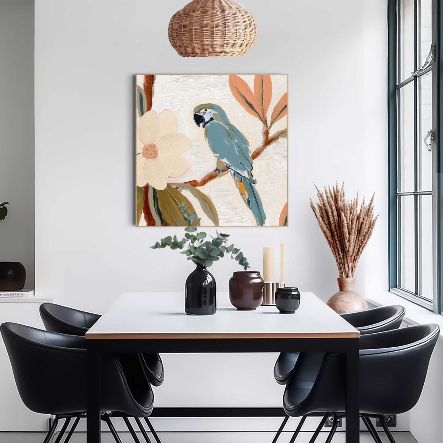 Framed Poster Blue Bird 50x50
