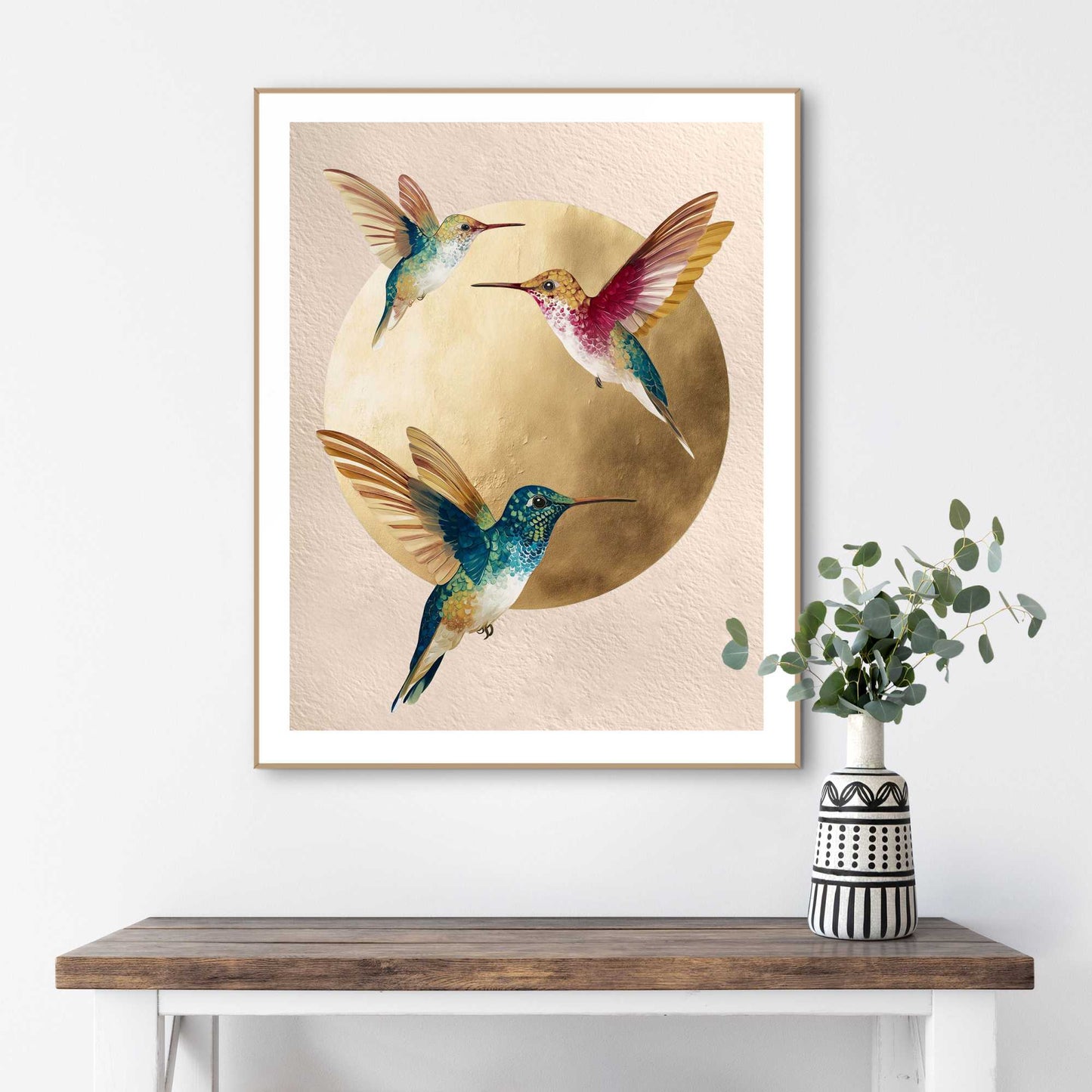 Framed Poster Trio Hummingbirds 50x40