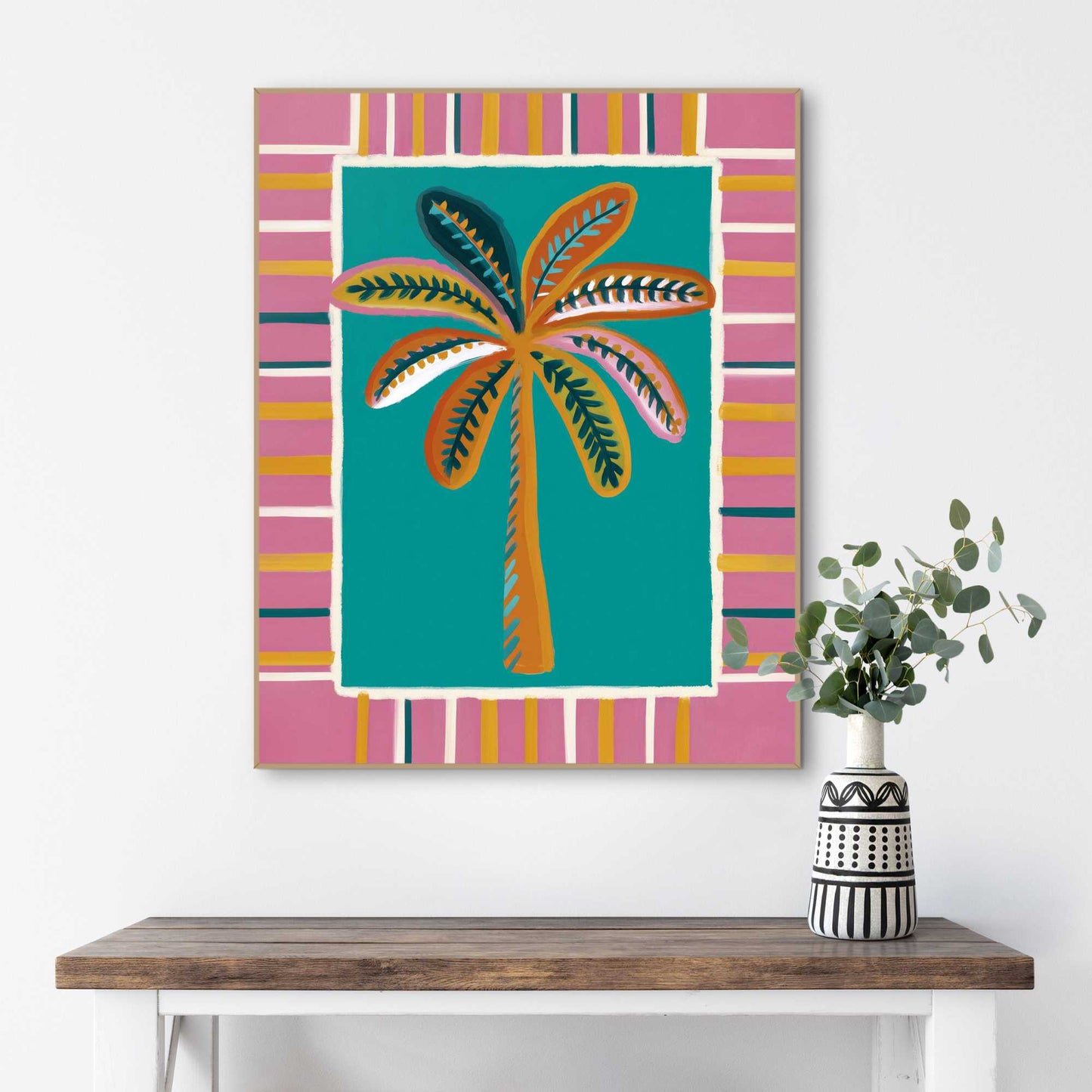 Framed Poster Palm Illustration 50x40