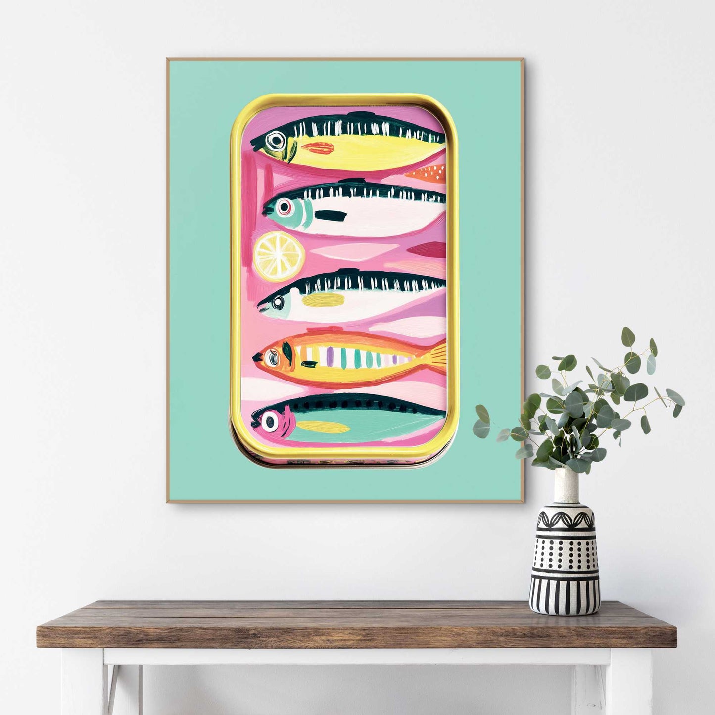 Framed Poster Sardine Can 50x40