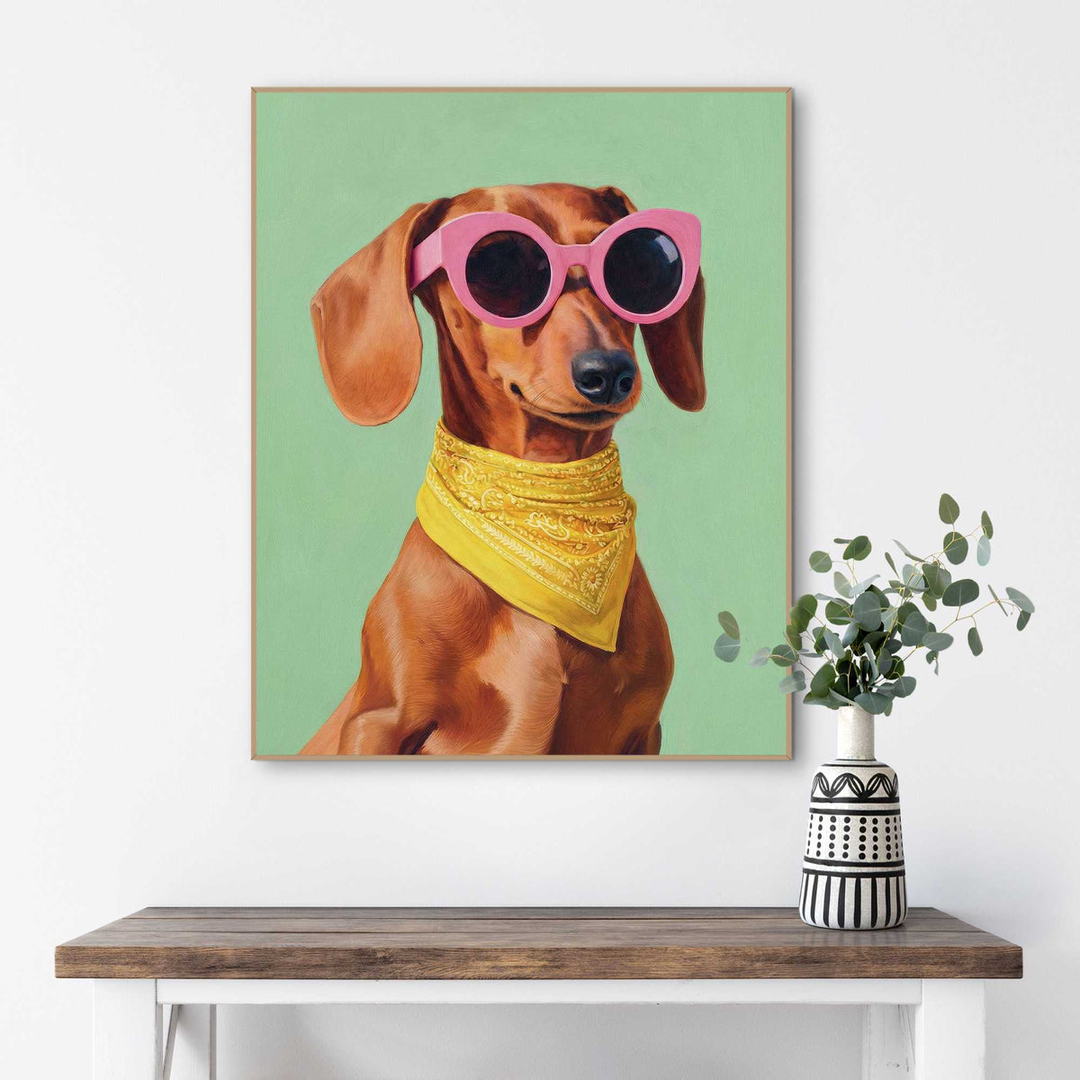 Framed Poster Dachshund Portrait 50x40