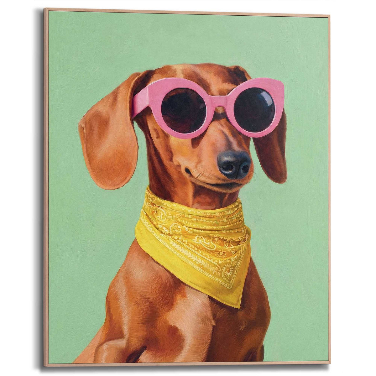 Framed Poster Dachshund Portrait 50x40