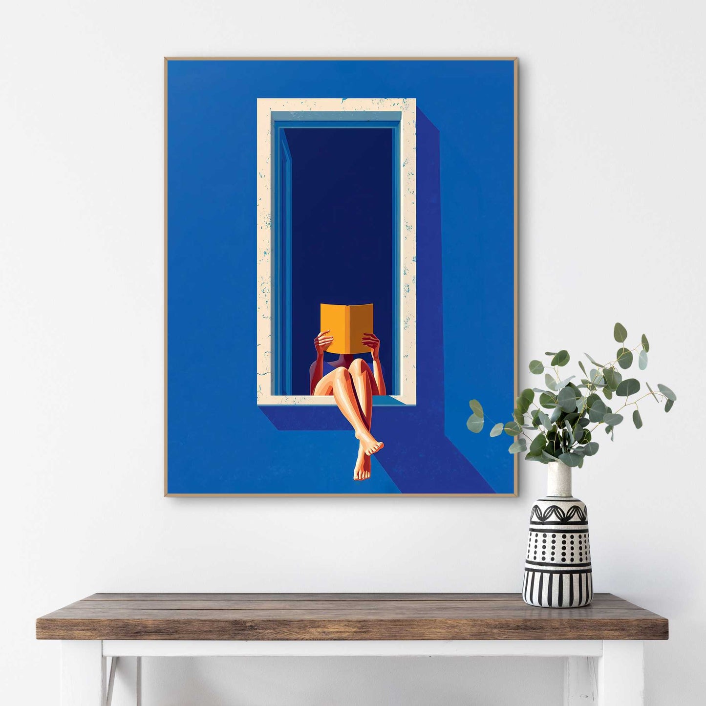 Framed Poster Blue Window 50x40