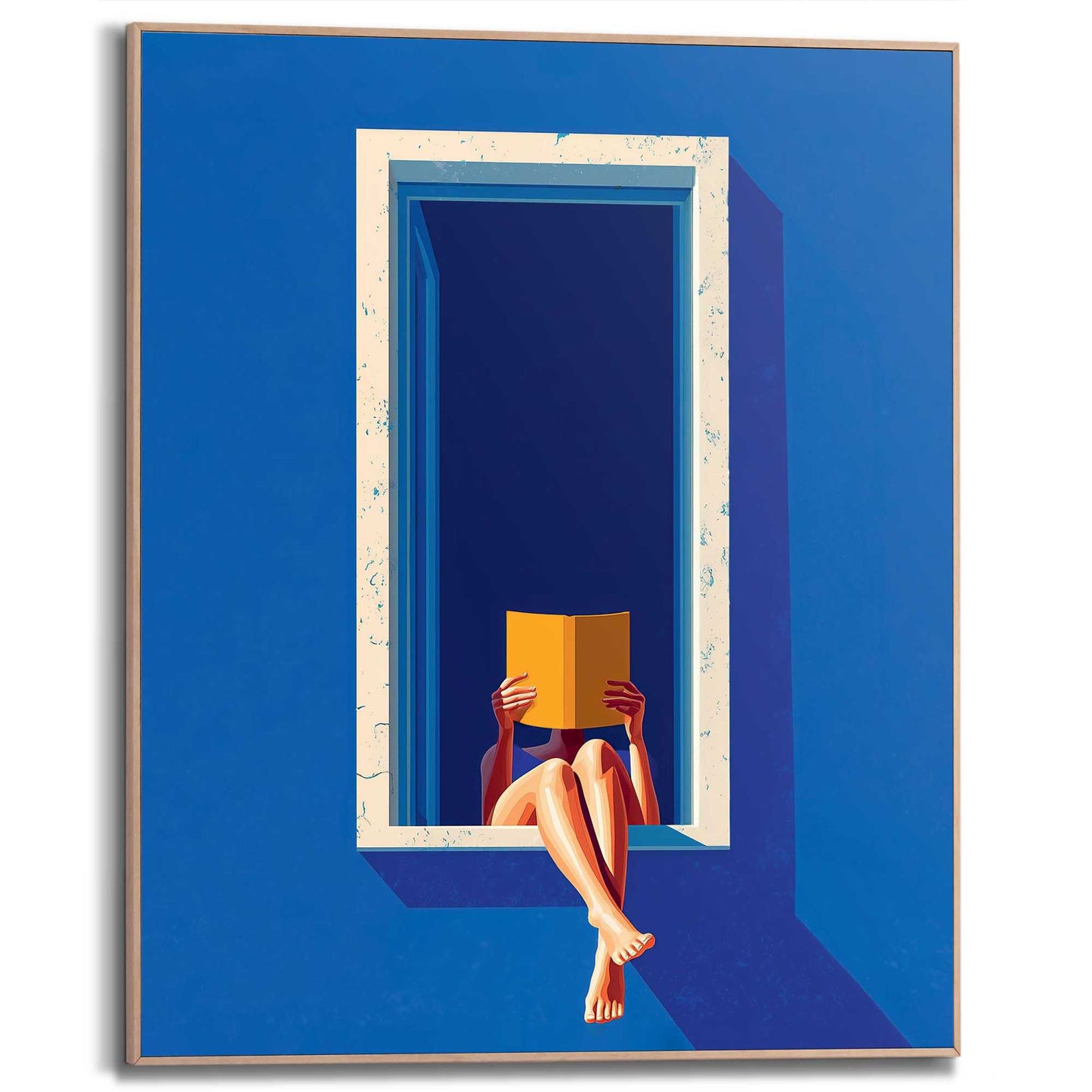 Framed Poster Blue Window 50x40