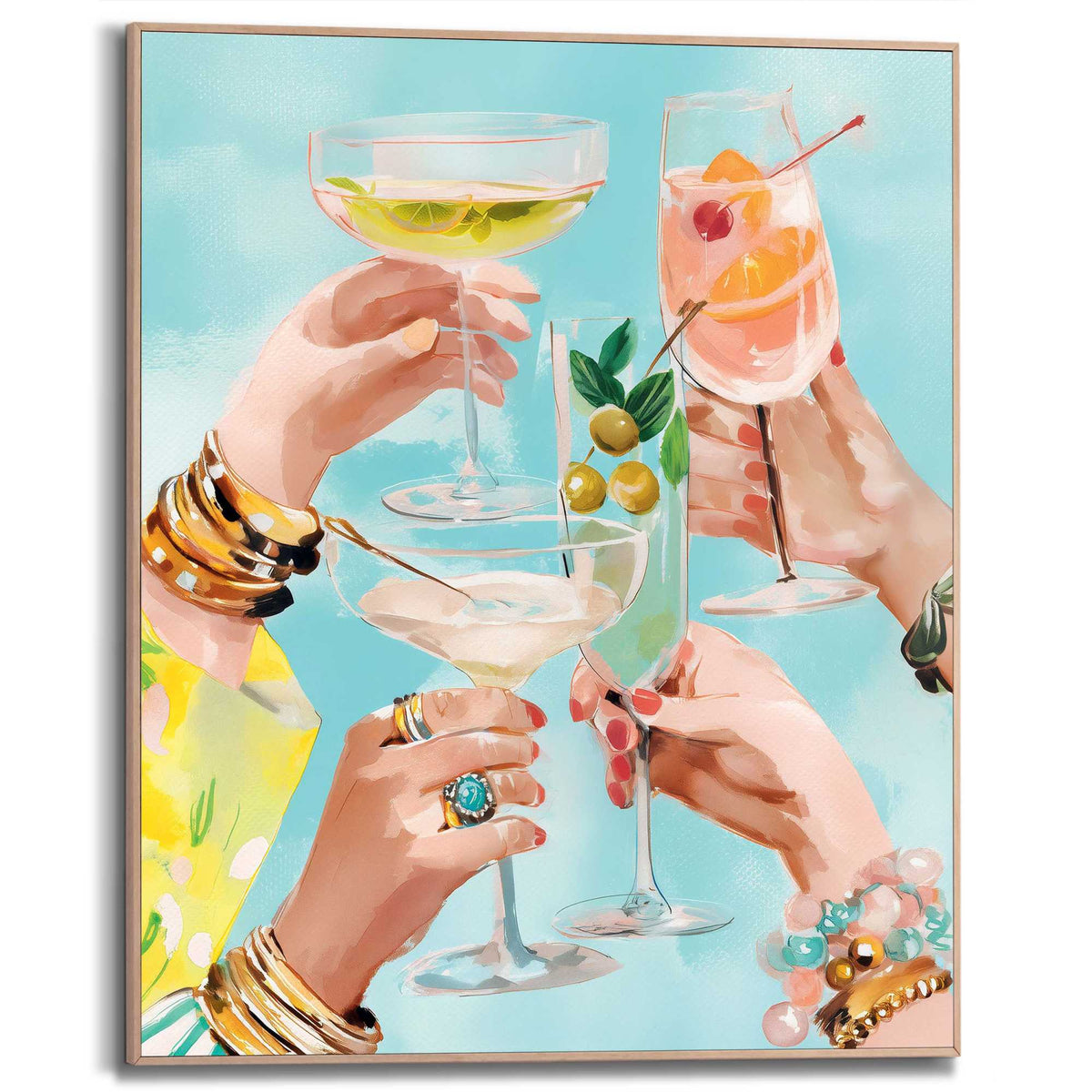 Framed Poster Party Drinks 50x40