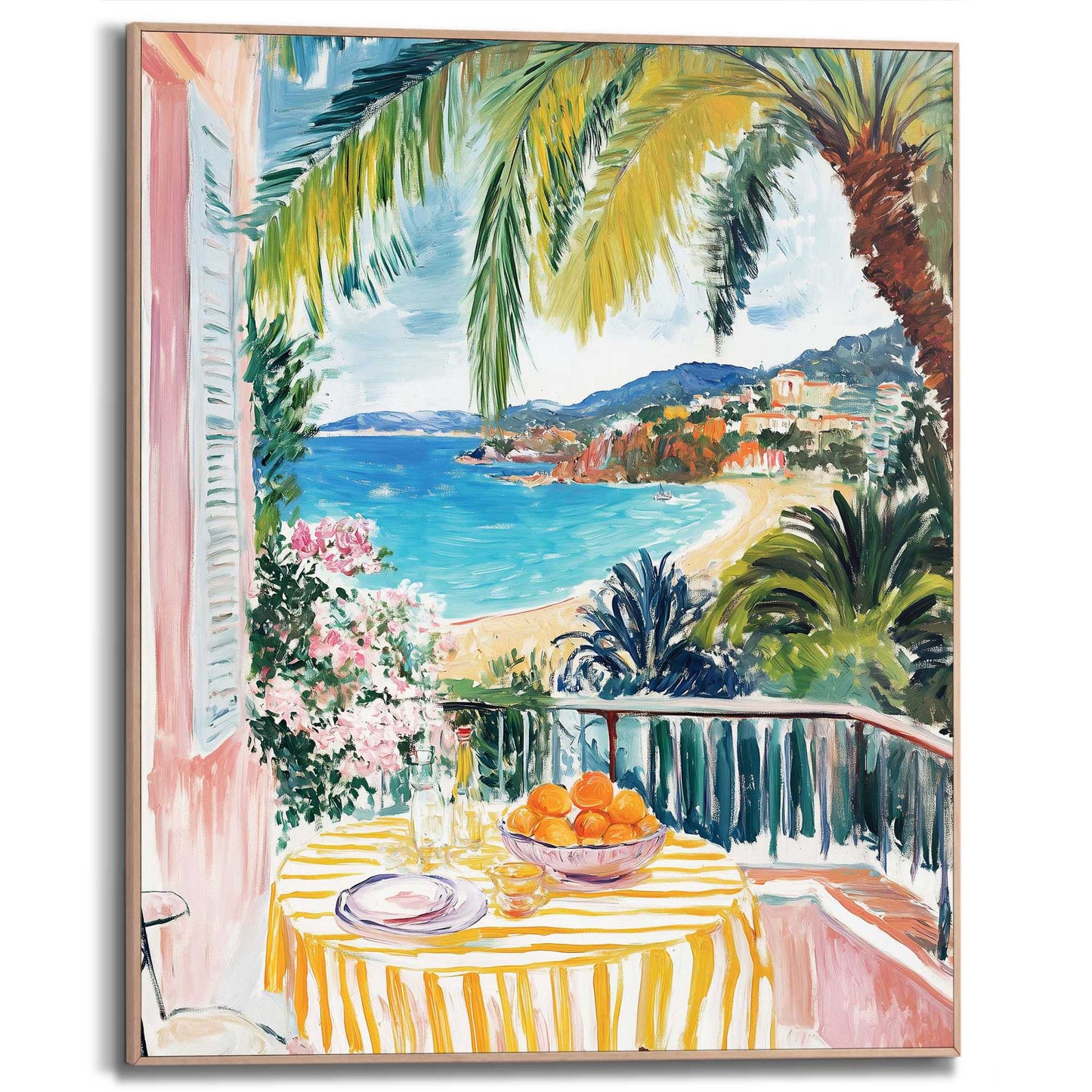 Framed Poster Summer Balcony 50x40