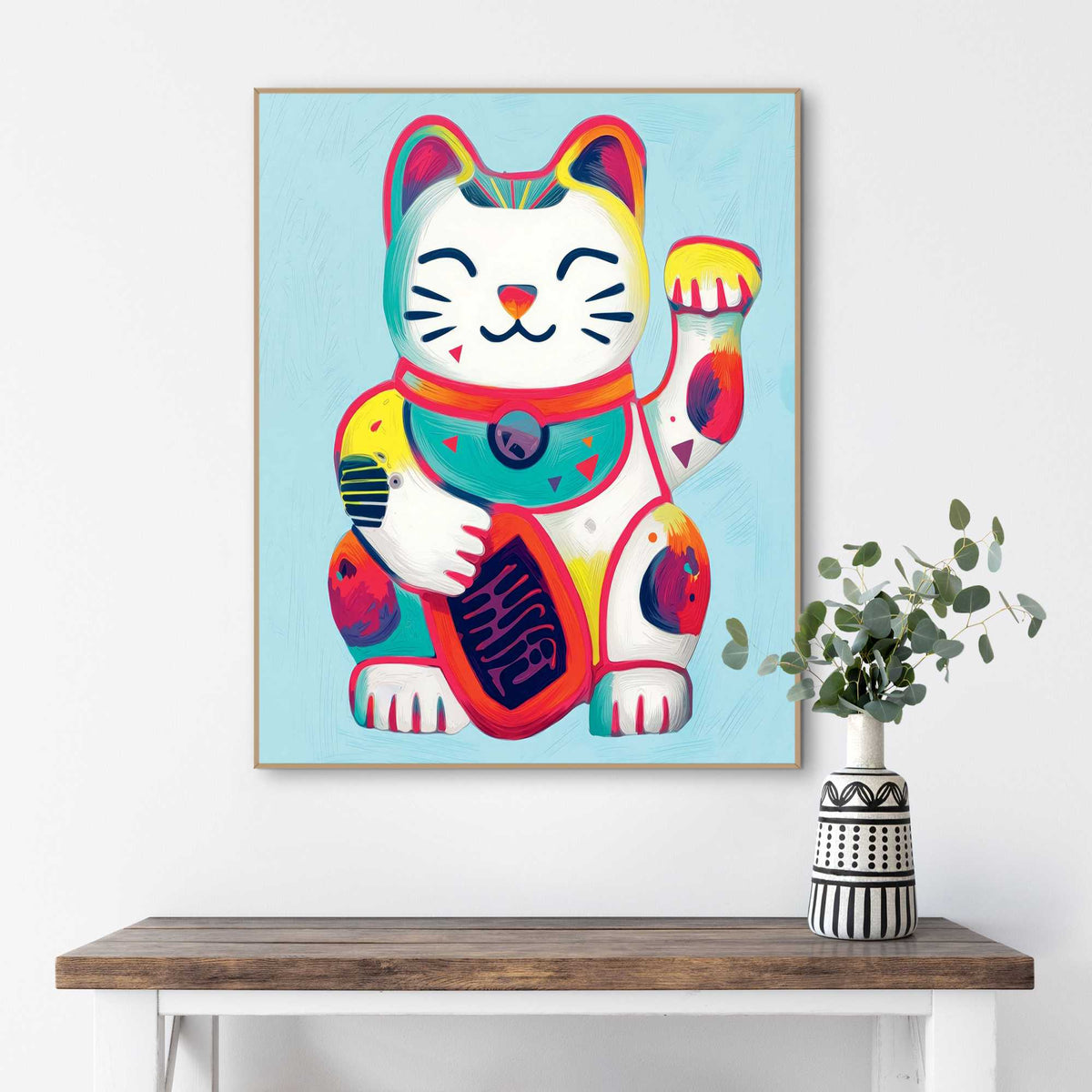 Framed Poster Lucky Cat 50x40