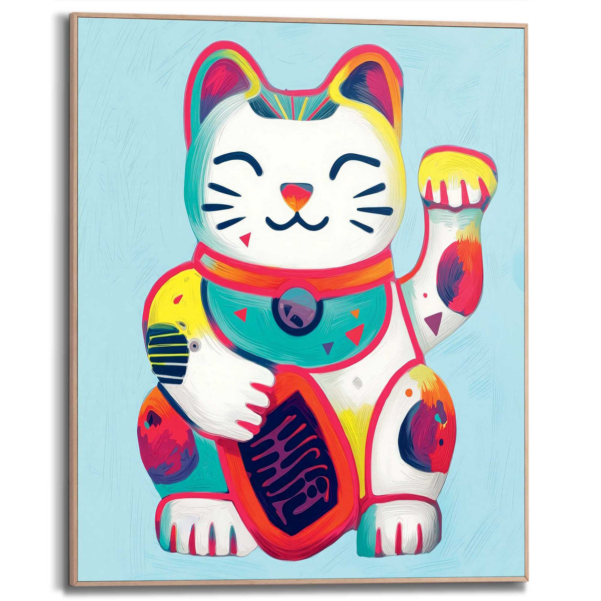 Framed Poster Lucky Cat 50x40