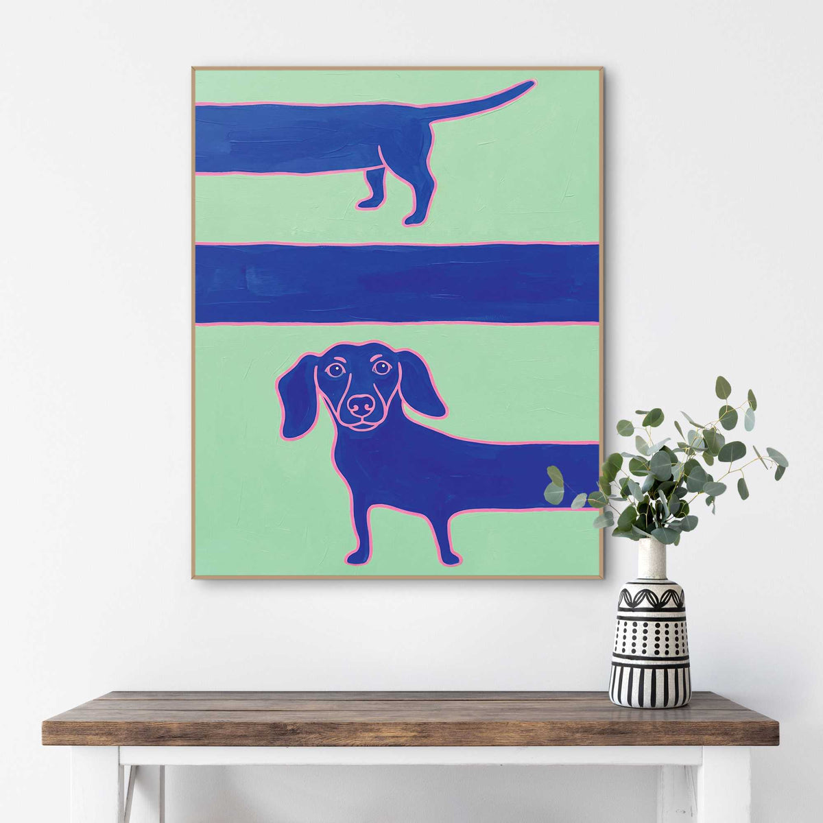 Framed Poster Long Dachshund 50x40