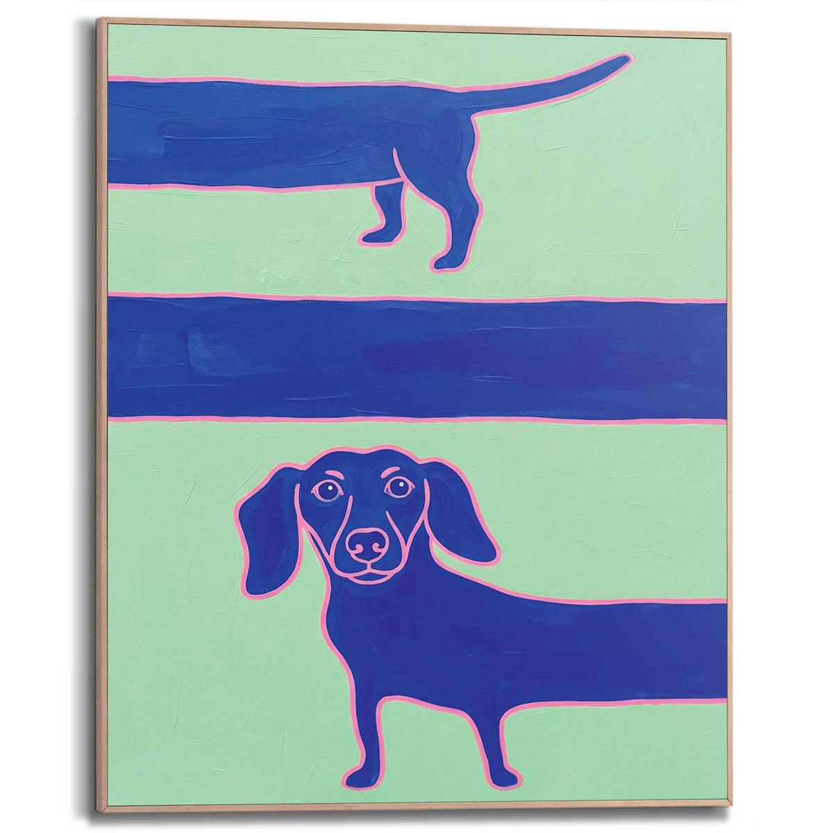 Framed Poster Long Dachshund 50x40