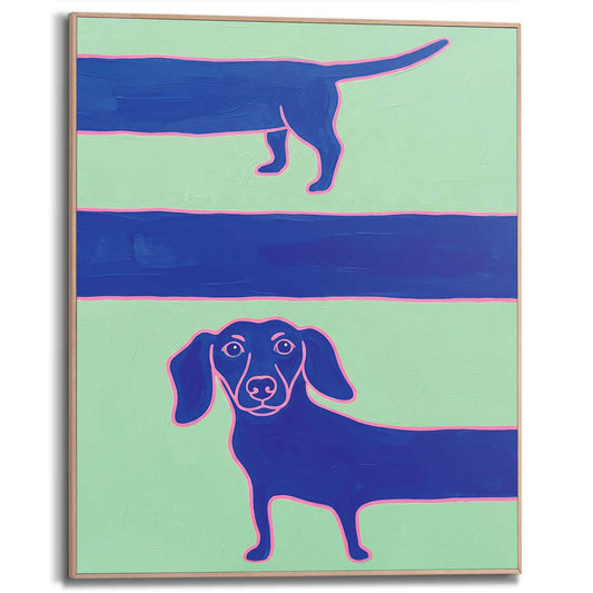 Framed Poster Long Dachshund 50x40