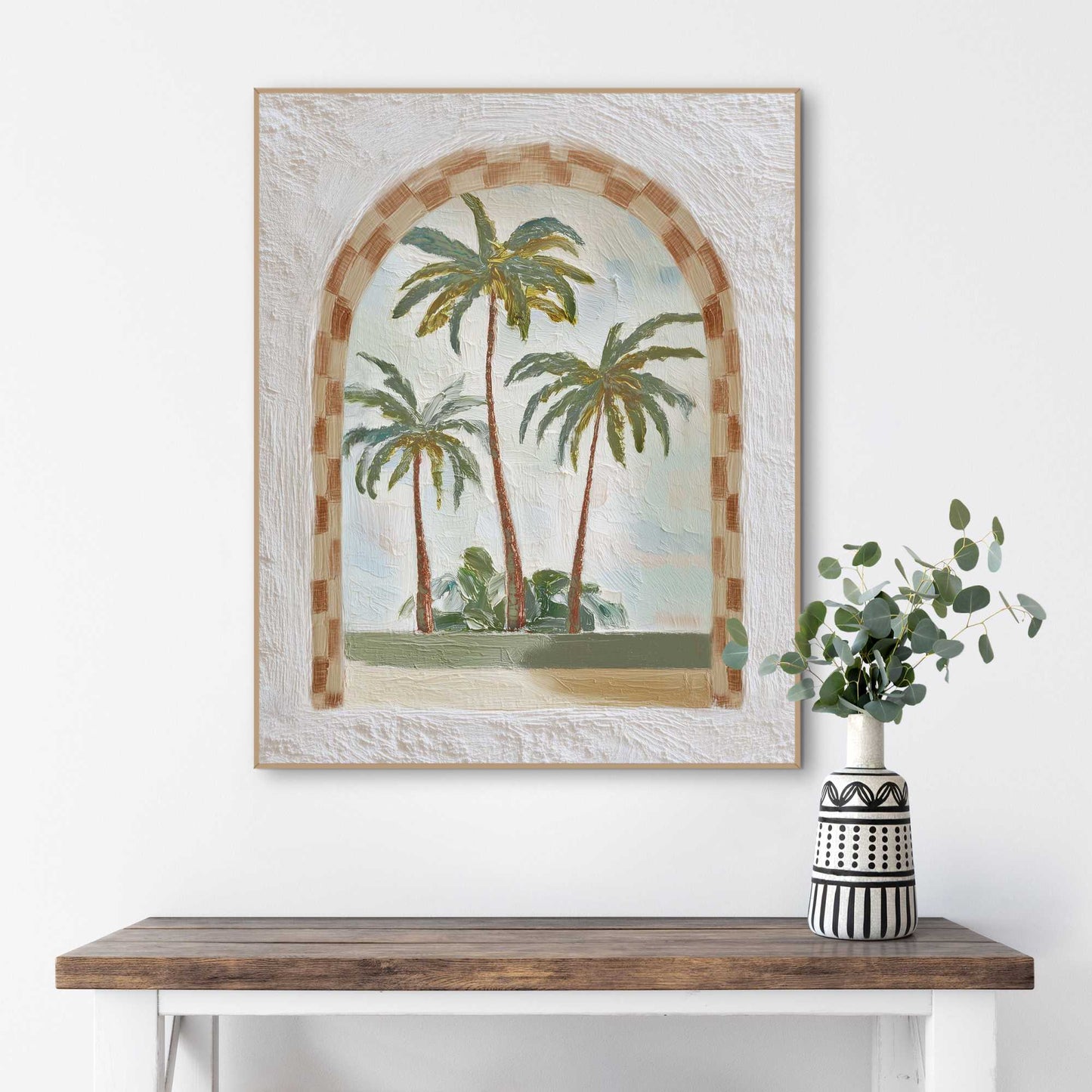 Framed Poster Palm Tree Window 50x40