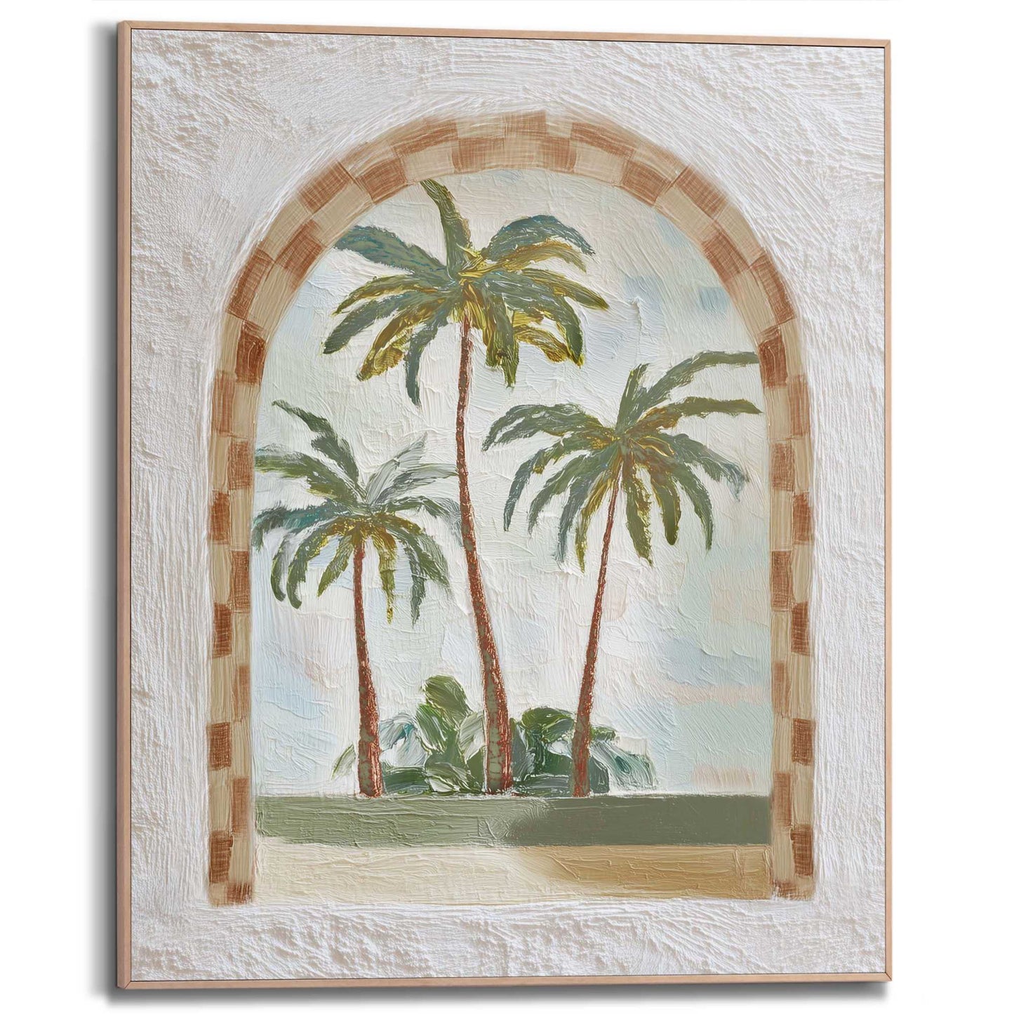 Framed Poster Palm Tree Window 50x40