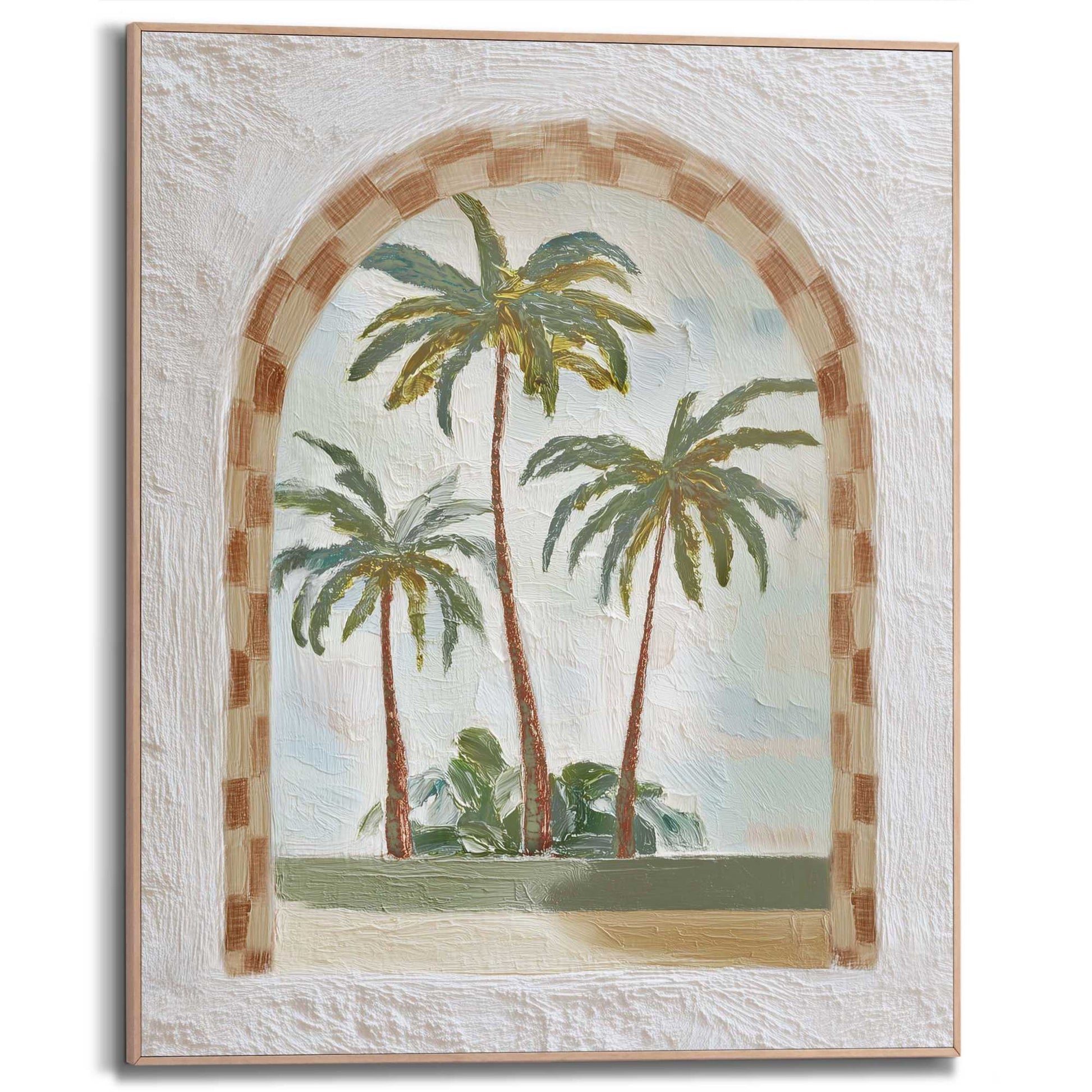 Framed Poster Palm Tree Window 50x40