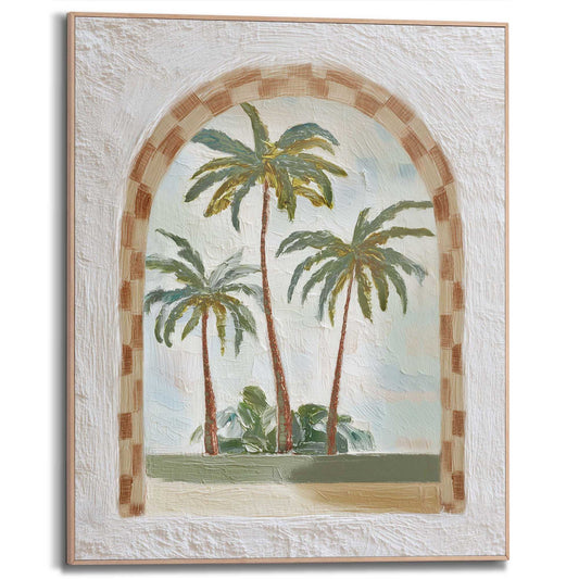 Framed Poster Palm Tree Window 50x40
