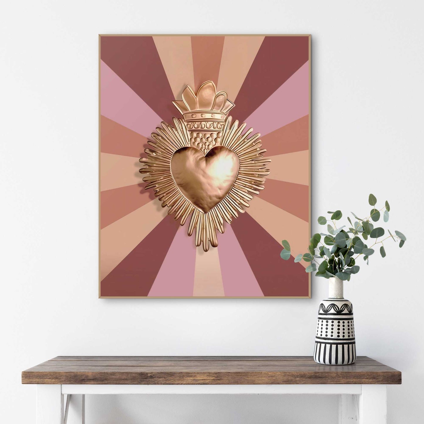 Framed Poster Burning Heart 50x40